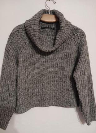 Теплый укороченный женский свитер размер м бренда zara