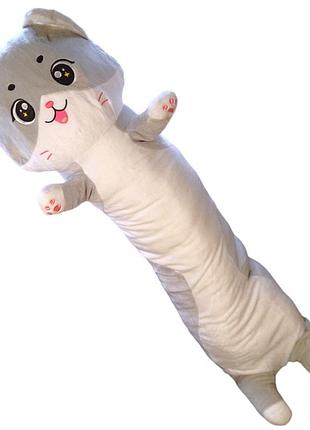 М'яка іграшка-обіймашка кіт батон сірий 110 см (l2406)