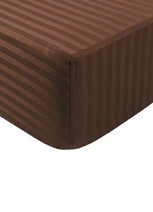 Простирадло lotus готель - сатин страйп 1x1 кавовий туреччина 90x200x25 на резинці