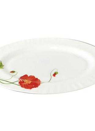 Оселедниця склокерамічна "червоний мак" 10" 25см 30066-1067/s&t