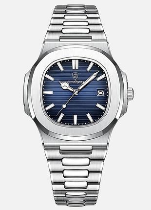 Часы мужские poedagar классические кварцевые с японским механизмом серебристый 40х11 мм металлический бр dm-11