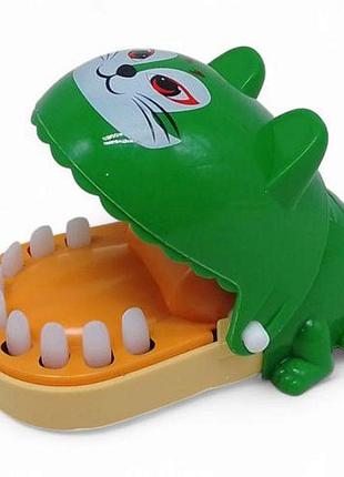 Игрушка-кусачка "зубастик: котик", мини (зеленый)