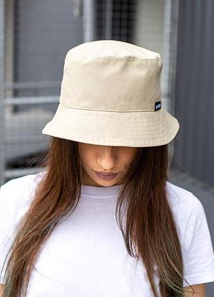Панамка without с логотипом бежевая женская m