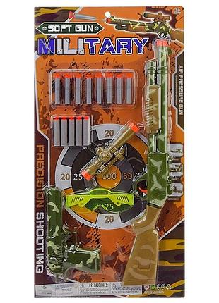 1-15 sl14 военый набор автомат+ пистолет, 13 снарядов на присоске, очки