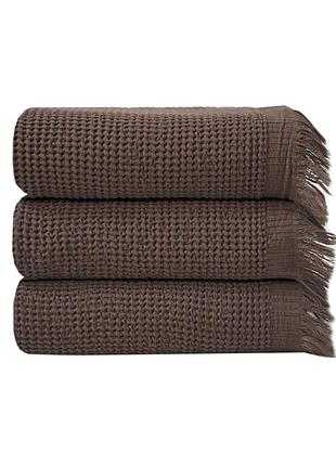 Полотенце lotus home - rius dark brown темно-коричневое 50x100