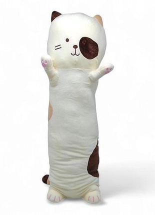 М'яка іграшка-обіймашка кіт батон 90 см молочний