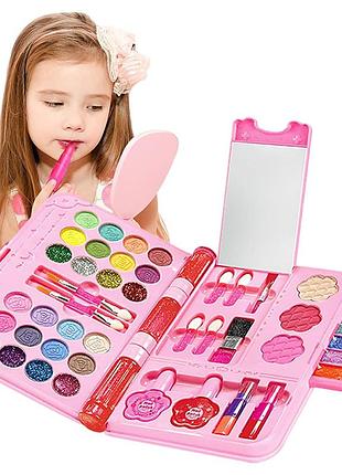 Набор детской косметики ladumu xlx-882 для девочек от 4 лет компактный кейс с блеском и помадой ve-33