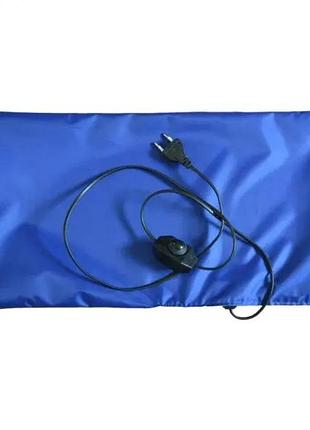 Электроковрик mhz ек4-220 25х50 см 30 вт синий непромокаемый для обогрева домашних животных и сушки одеж ve-33