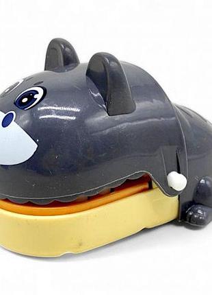 Іграшка-кусачка "зубастик: собачка бульдог", міні (сірий)