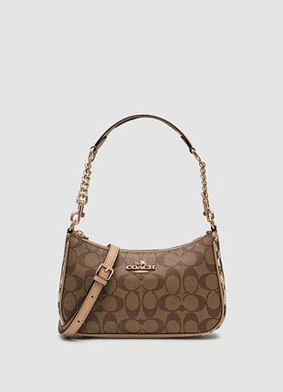 💎 coach teri caramel shoulder bag in signature canvas