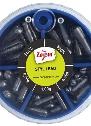 Набор грузил carpzoom styl lead 100g (0.70/1.0/1.5/2.1/3.0g)