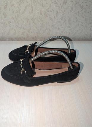 Замшевые лоферы размер 40 р по губам 26 см ширина 9 см на широкую ногу