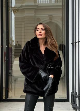 Черная шуба под канадскую норочку