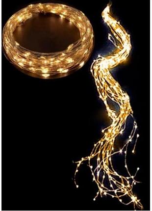 Гірлянда-пучок електрич. роса 100led 10 ліній по 1м білий теплий №1910-07