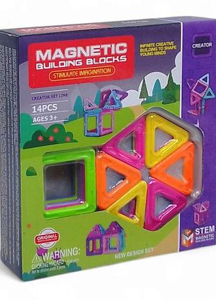 Конструктор магнітний magnetic mx3366-34 14дет.кор.22,5*5,5*21,5