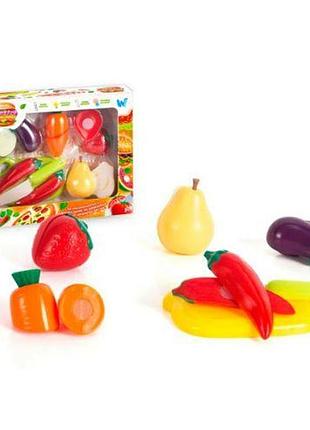 Набір продуктів “кулінарна фантазія” (12 елементів, овочі та фрукти на липучках, дошка для нарізання, ніж, в