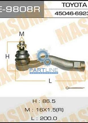 Наконечник рулевой тяги masuma land cruiser/ uzj200 rh, me9808r