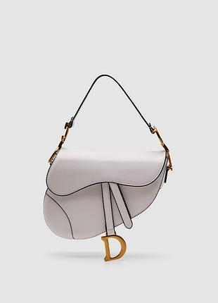 💎 dior saddle bag with strap latte grained calfskin (гладка шкіра) 24 х 19 х 6 см