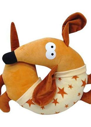 Подушка под шею "собака со звездочками", 38х27 см