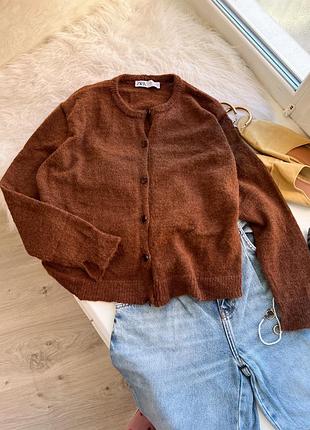 Трендовий шоколадний кардиган зара