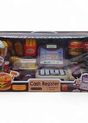 Ігровий набір "магазин: фаст-фуд", касовий апарат, продукти, гроші (689-35)