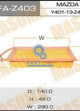 Повітряний фільтр a4502 masuma mazda/mazda2, mfaz403