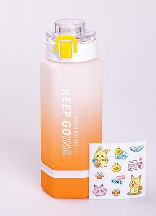 Бутылка для воды keep going 650 мл тритан с наклейками для детей удобна для прогулок и тренировок ve-33