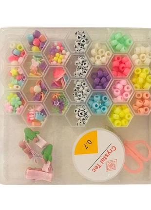 02 f набір бісеру, нитка, ножиці, шпильки, у пластиковому кейсі