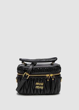 💎 miu miu matelassé nappa leather vanity bag black 19 х 13 х 8 см