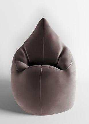 Крісло - мішок skypuff краплинка 120х80 велюр florida chocolate