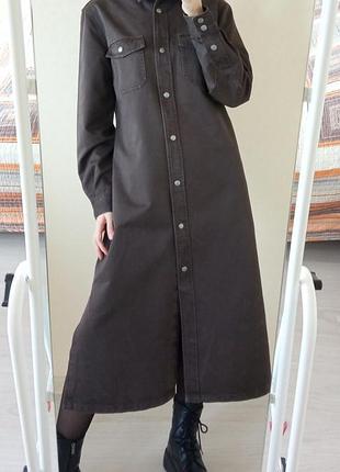 Джинсовое шоколадное платье от calvin klein