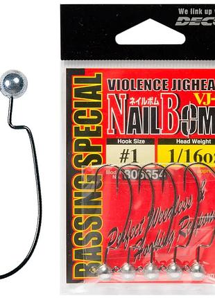 Джиг головка decoy nail bomb vj-71 #2 0.9g (5шт/уп)