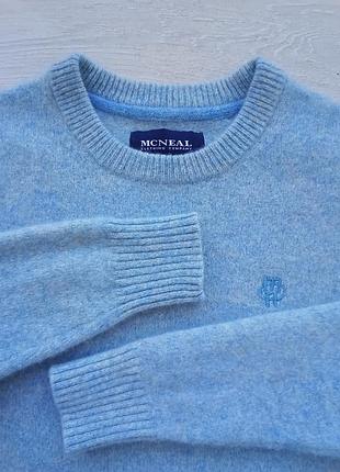 Свитер, джемпер из шерсти, голубой меланж, р.40-42