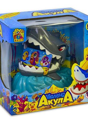 7386 настольная игра шалена акула 4fun game club, на батарейках, свет, звук, в коробке