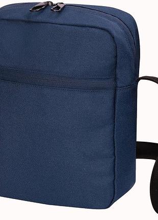Мужская сумка через плечо антивор с rfid защитой ls синяя