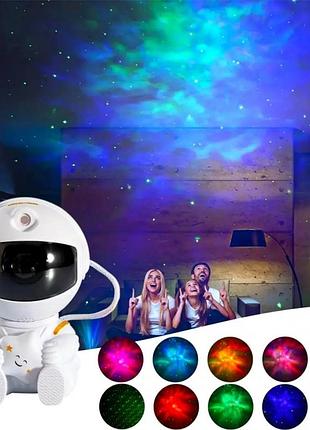 Лазерный ночник проектор звёздного неба астронавт с пультом 8 цветных эффектов 5 уровней яркости 45 90 м dm-11