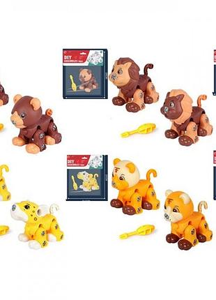 Конструктор на шурупах 14см, тварина, 4 види, 330-1-2-3