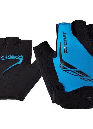 Велоперчатки ziener canizo junior унісекс, m, чорний m, чорний-бірюзовий