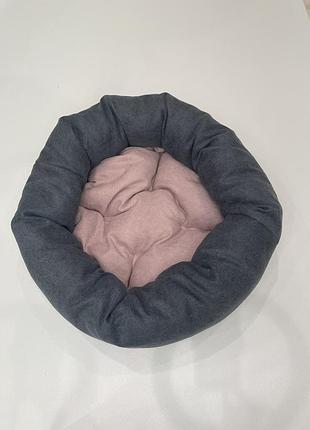 Лежак для котов и собак skypuff 50 см graphite + dusty rose