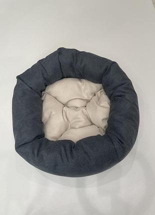 Лежак для котов и собак skypuff 80 см graphite + ecru