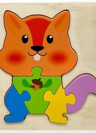 Вкладыш-пазл деревянный "белочка" (15х15 см)