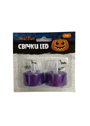973691 набор свечек yes хэллоуин 4*2см 2 шт фиолет