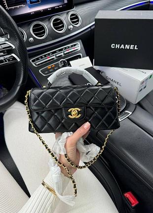 Сумка преміум mini top handle black lambskin