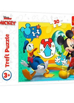 Пазли + розмальовка (30 елм) "мікі маус та весела хатинка"