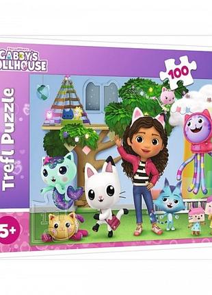 Пазли trefl 100 елементів будинок кота габі 16464