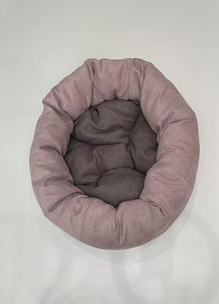 Лежак для котов и собак skypuff 60 см dusty rose + cappuccino