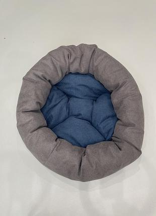 Лежак для котов и собак skypuff 60 см great taupe + denim