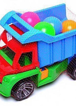 Уценка. грузовик "алексбамс", шарики большие (синий) отбитая часть