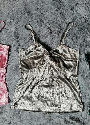 Майка топ велюр стрейч оксамит