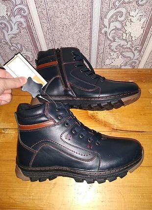 Зимние ботинки фирмы kangfu кожа-кожа для подростков акция к праздникам